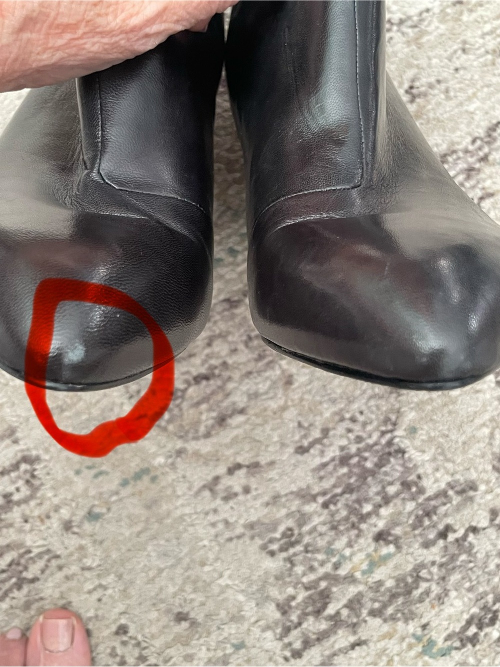 Nine West Black Leather Wedge Ankle Boots - Picture 9 of 9